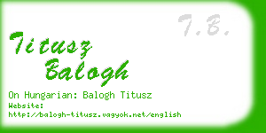 titusz balogh business card